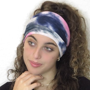 Tie Dye Extra Wide Scrunch Headband, Yoga Headband, Running Headband, Workout Headband, Women Headband, Boho Bandeau Headband, Men Headwrap