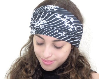 Wide Black Headband, Christmas Headband, Turban Headband, Extra Wide Headband, Yoga Headband, Adult Headband, Womens Headband, Boho Headwrap