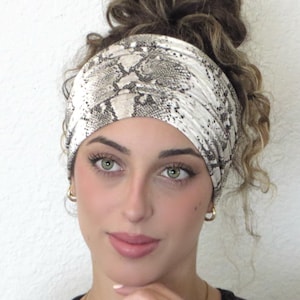 Animal Print Headband, Tube Wide Headband, Bandana Headband, Scrunch Headband, Women Headband, Boho Headband, Men Headband, Head Cover
