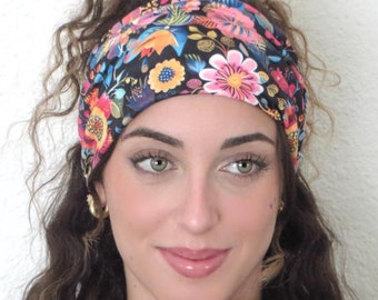 Boho Scrunchy Headband, Wide Yoga Headband, Knot Headband, Hippie Headband, Women Headband, Turban, Head Wrap, Hair Scarf, Hair Accessories