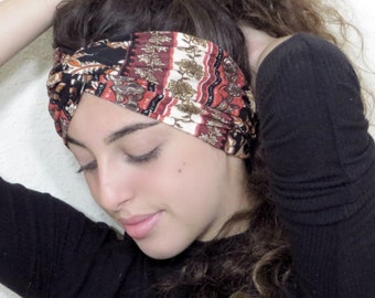 Diadema ancha de yoga con turbante