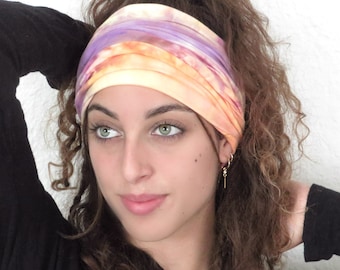 Scrunchy Stirnband, Boho breites Stirnband, breites Yoga Stirnband, Tie Dye Stirnband, Bandana Stirnband, Frauen Turban, Boho Stirnband, für sie
