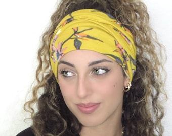 Boho Scrunchy Headband, Hippie Wide Headband, Yoga Headband, Bandana Headband, Women Turban Headband, Hair Accessories, Hair Wrap scarf