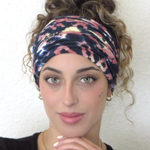 Boho Scrunchy Headband, Hippie Headband, Yoga Headband, Tie Dye Headband, Men Headband, Hair Accessories, Dreadlock Hair Wrap, Hair Scarf