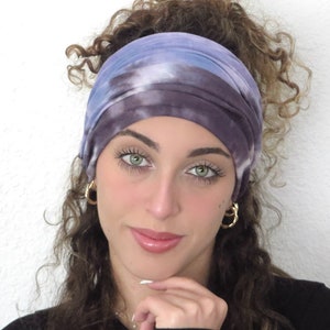 Tie Dye Extra Wide Scrunch Headbands, Boho Jersey Headband, Scrunch Headband, Yoga Headband, Running Headband, Women Headband, Men Headband image 3