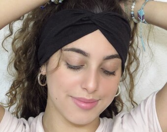 Diadema de yoga negra, diadema de yoga blanca