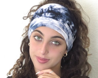 Tie Dye Scrunch Headband, Yoga Headband, Dread Wrap, Bandeau Headband, Workout Headband, Fitness Headband, Boho Headband, Turban Headband