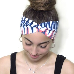 Turban Stirnband, Yoga Stirnband, Twisted Stirnband, Boho Stirnband, Knoten Stirnband, Erwachsenen Stirnband, USA Flagge Stirnband, Laufen Stirnband, Turban