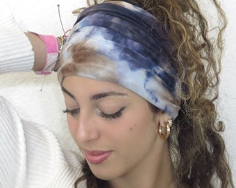 Tie Dye Headband, Yoga Headband, Turban Headband, Scrunch Headband, Wide Tube Headband, Women Headband, Jersey Wide Headband, Boho Headband