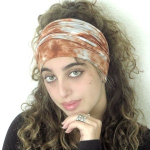 Tie Dye Scrunch Headband, Extra Wide Jersey Headband, Yoga Headband, Running Headband, Women Headband, Men Headband,