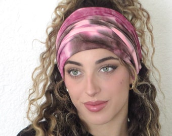 Diadema elástica, diadema ancha bohemia, diadema de yoga, diadema tie-dye, diadema bandana, turbante para mujer, diadema bohemia, accesorios para el cabello