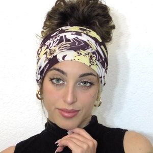 Boho Headband, Extra Wide Headband, Yoga Headband, Scrunch Headband, Floral Headband, Tube Headband, Wide Turban, Head Wrap, Hair Scarf