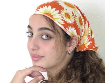 Diadema de girasol, diadema bohemia, diadema scrunchie, diadema ancha de yoga, diadema para mujer, cubrecabezas, turbante ancho, pañuelo para la cabeza, bufanda para el cabello