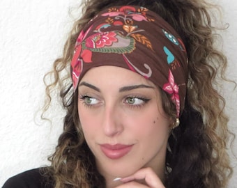 Boho Scrunchy Headband, Hippie Wide Headband, Yoga Headband, Bandana Headband, Women Turban, Boho Headband, Hair Accessories, Tube Headband