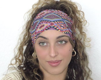 Wide Hippie Headband, Yoga Headband, Boho Headband, Workout Headband, No Slip Fitness Headband, Running Headband, Women Turban Headband S222