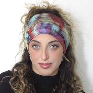 Tie Dye Scrunch Headband, Marble Yoga Headband, Bandeau Boho Headband, Workout Headband, Fitness Headband, Wide Headband, Turban Headband