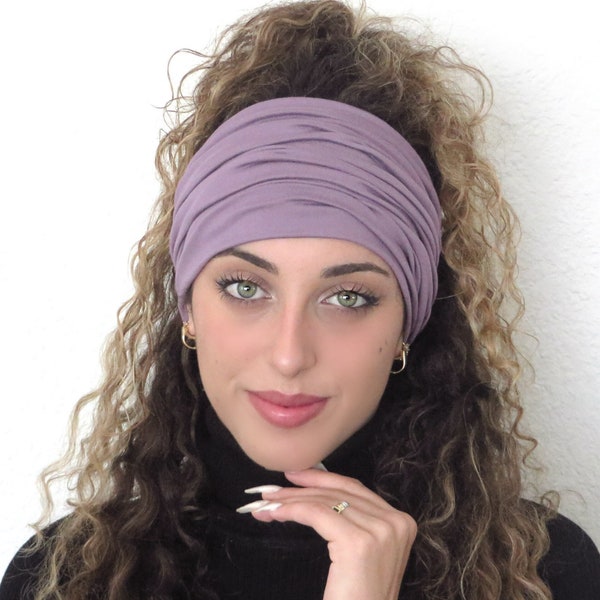 Lilac Headband, Scrunch Headband, Yoga Headband, Running Headband, Workout Headband, Fitness Headband, Extra Wide Headband, Turban Headband