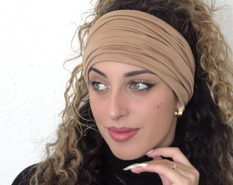 Scrunch Headband, Yoga Headband, Extra Wide Headband, Running Headband, Workout Headband, Men Headband, Jersey Headband, Turban Headband