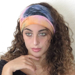Scrunch Headband, Wide Headband, Yoga Headband, Boho Headband, Women Headband, Tie Dye Headband, No Slip Headband, Hair Scarf, Bandana