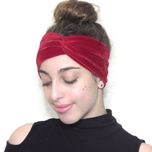 Women Velvet Headband, Christmas Turban Headband, Wide Headband, Red Headband, Twist Headband, Yoga Headband, Women Headband, Green Headband