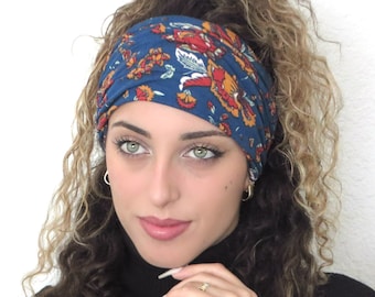 Boho Headband, Extra Wide Headband, Yoga Headband, Scrunch Headband, Floral Headband, Tube Headband, Wide Turban, Head Wrap, Hair Scarf