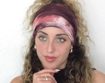 Diadema elástica, diadema ancha bohemia, diadema de yoga, diadema tie-dye, diadema bandana, turbante para mujer, diadema bohemia, accesorios para el cabello