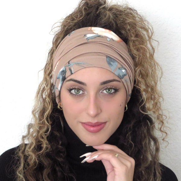 Boho Headband, Extra Wide Headband, Yoga Headband, Scrunch Headband, Floral Headband, Tube Headband, Wide Turban, Head Wrap, Hair Scarf