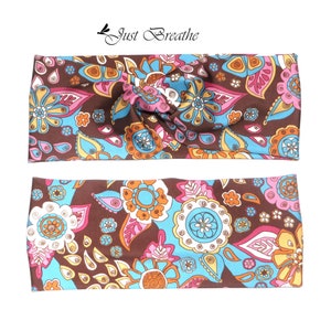 Adult Wide headband, Yoga Headband, Nonslip Headband, Exercise Headband, Turban Headband, Workout Headband, Brown Headband, Twist Headband