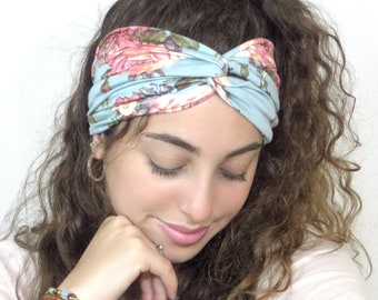 Boho Headband, Yoga Headband, Turban Headband, Floral Headband, Women Headband, Twist Headband, Jersey Wide Headband, Headwrap, Adult Turban