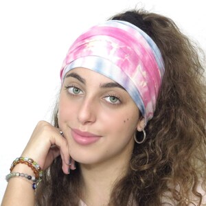 Bandeau Headband, Boho Headband, Yoga Headband, Tie Dye Headband, Scrunch Headband, Extra Wide Headband, Running Headband, Fitness Headband