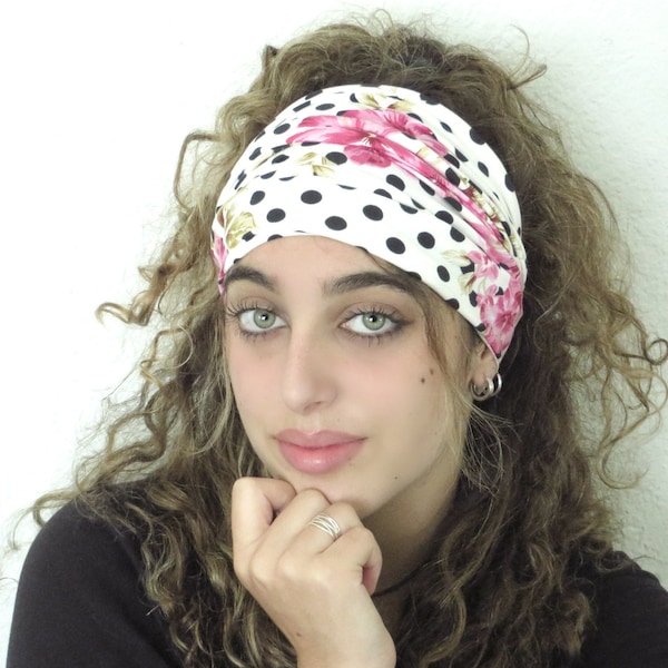 Boho Headband, Extra Wide Headband, Yoga Headband, Scrunch Headband, Floral Headband, Tube Headband, Wide Turban, Head Wrap, Hair Scarf