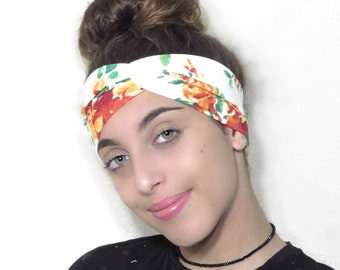 Twist Headband, Turban Headband, Floral Twist Headband, Adult Twist Headband, Yoga Headband, Women Headband, Jersey Headband, Twist Turban