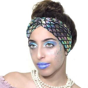 Mermaid Headband, Yoga Headband, Turban Headband, Women Headband, Scale Headband, Twisted Headband, Running Headband, Wide Headband