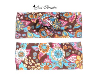 Adult Wide headband, Yoga Headband, Nonslip Headband, Exercise Headband, Turban Headband, Workout Headband, Brown Headband, Twist Headband
