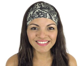 Gray Running Headband Workout Headband Fashion Women Turban No Slip Headband Wide Yoga Headband Fitness Spandex Headband Boho Headband S176