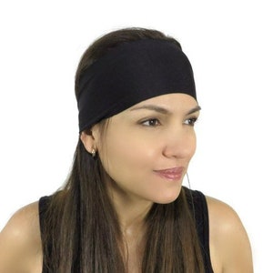 Yoga Headband Black Headband Fitness Headband Workout Headband Wide Headband No Slip Headband Gym Women Headband Wicking Headband S9 image 1