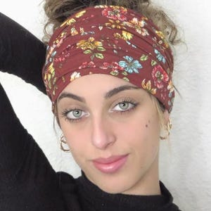 Boho Scrunchy Headband, Hippie Wide Headband, Yoga Headband, Bandana Headband, Women Turban, Boho Headband, Hair Accessories