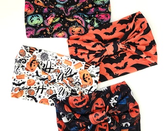 Halloween Hair Accessories, Halloween Headband, Pumpkin Bats Headband, Halloween Knot Headband, Spooky Witch Headband, Halloween Headwrap