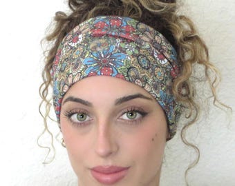 Boho Scrunchy Headband, Wide Yoga Headband, Knot Headband, Hippie Headband, Women Headband, Turban, Head Wrap, Hair Scarf, Hair Accessories