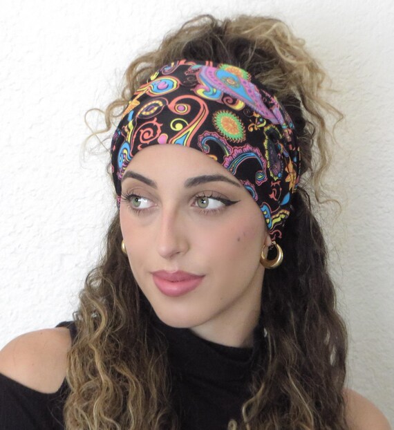 Colorful Paisley Headband, Boho Headband, Wide Headband  display picture 3