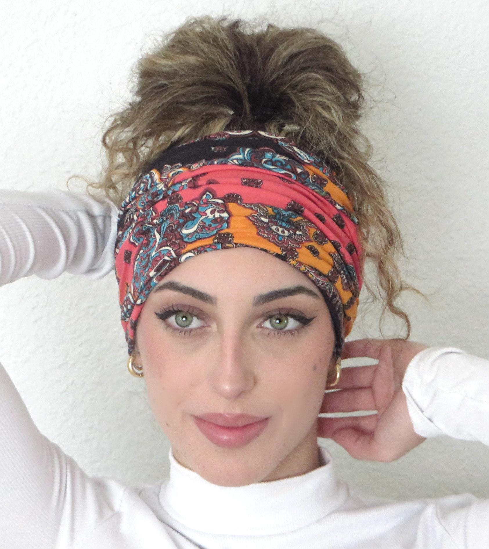 Floruvia Gold Wrinkle Knotted Headband Set, Bandeau élastique