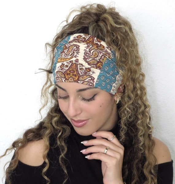 Foulard Capelli Donna Fashband Fasce Larghe Boho Fascia Per Capelli A Strisce Accessori Yoga Donna