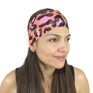 Yoga Headband Orang Pink No Slip Headband Workout Headband Wide Hairwrap Running Headband Hippie Headband Summer Turban Fitness Headband S67