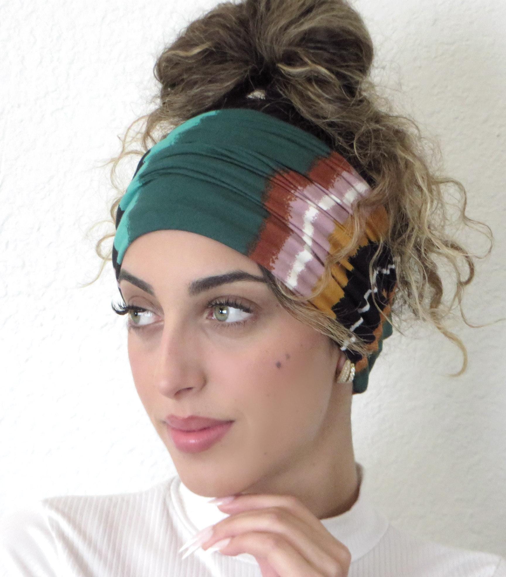 Boho Headband, Scrunch Headband, Extra Wide Headband, Yoga 