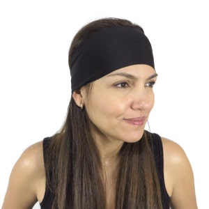 Yoga Headband Black Headband Fitness Headband Workout Headband Wide Headband No Slip Headband Gym Women Headband Wicking Headband S9 image 10
