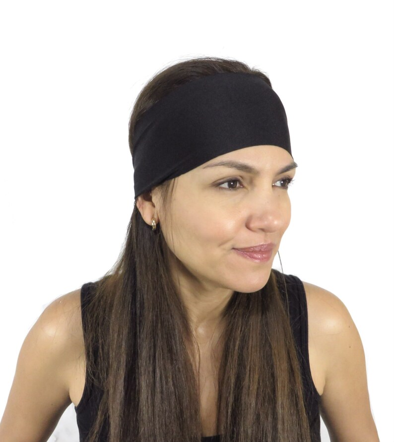 Yoga Headband Black Headband Fitness Headband Workout Headband Wide Headband No Slip Headband Gym Women Headband Wicking Headband S9 image 10