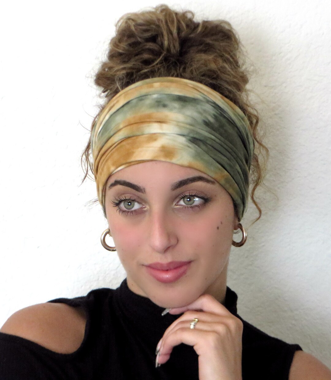 Scrunchy Headband Bohemian Wide Headband Yoga Headband Tie Etsy