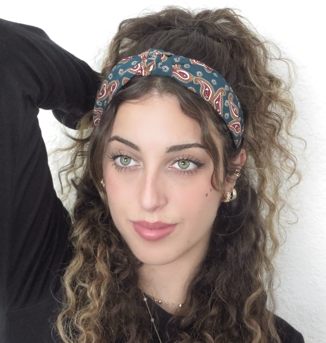 Paisley Knot Headband, Top Knot Headband, Women Knot  display picture 2