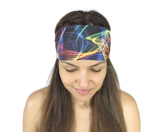 Fitness Headband Workout Headband Yoga Printed Headband No Slip Yogi Headband Hair Accessories Running Spandex Black Hair Wrap Headband S15