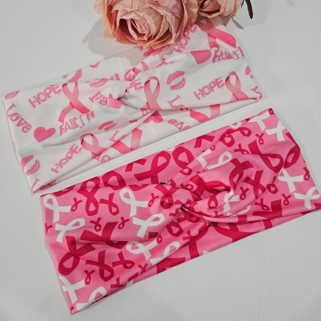 Breast Cancer Awareness Headband, Pink Twist Headband, Pink Ribbon